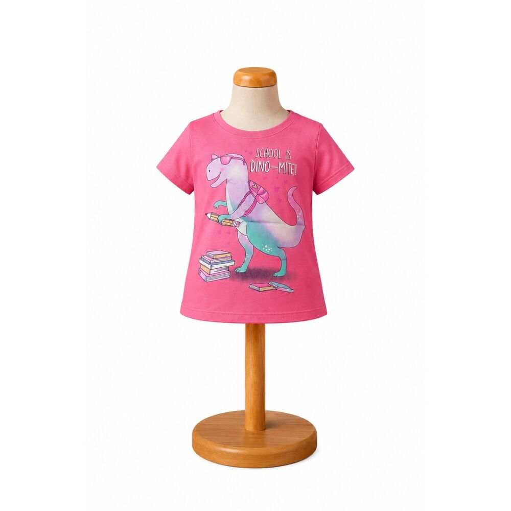 The Children’s Place Girls Pink Dino-Mite Graphic T-Shirt Size 5/6